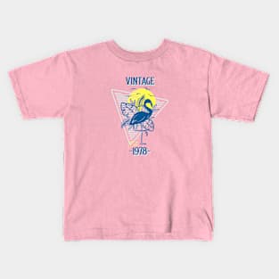 Vintage Est. 1978 Retro Flamingo Kids T-Shirt